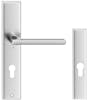 Zestaw okuć do drzwi z antabą - szyld bezpieczny montowany od zewnątrz, klamka od wewnątrz domu.