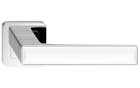 Deco - Klamki z kwadratowym szyldem, chrom z dekorem biały połysk