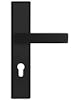 Haga Plus - klamki bezpieczne z długim szyldem, czarny F8