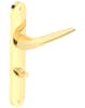 Złota klamka JULIA z długim szyldem w wersji do WC - łazienkowej.