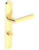 Złota klamka LUNA z długim szyldem w wersji do WC - łazienkowej.